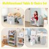 Costzon Kids Table and Chair Set, 4-in-1 Activity Table and 2 Chairs Set for Drawing, Reading, Multi-Purpose Kids Desk w/Lid, Removable Under Table Storage Bin, Stackable Chairs Cabinet (Grey) view 2
