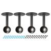 uxcell Rod Ceiling Mount Brackets with Screws, 0.76'' Stainless Steel Shower Curtain Closet Rod Holder, Wardrobe Pipe Lever Brackets, Black 4Pcs view 1