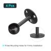 uxcell Rod Ceiling Mount Brackets with Screws, 0.76'' Stainless Steel Shower Curtain Closet Rod Holder, Wardrobe Pipe Lever Brackets, Black 4Pcs view 3
