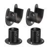 uxcell 1'' Dia Stainless Steel Closet Pole Sockets Closet End Supports Flange Rod Set for Bathroom Curtain, Set of 4, Black view 1