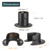 uxcell 1'' Dia Stainless Steel Closet Pole Sockets Closet End Supports Flange Rod Set for Bathroom Curtain, Set of 4, Black view 2