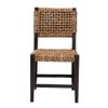 Baxton Studio Alise Dark Brown Mahogany Wood and Banana Fiber Dining Chair view 2