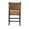 Baxton Studio Alise Dark Brown Mahogany Wood and Banana Fiber Dining Chair view 4