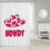Feelyou Printed Bath Curtain Western Hat Pattern Shower Curtain for Kids Boys Children Pink Cowgirl Bathroom Shower Curtain Set Abstract West Kids Bathroom Accessories 72"x78" view 2