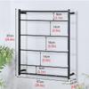 Ribbon Holder Organizer Display Stand Wall Mount Ribbon Holder Stand Black White, Square Metal 4 Layer Versatile Storage Organizer for Wrapping Paper Silk Scarf, Flower Shop Craft Room Gift Shops ( Co view 3