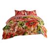 Benjara Dahl 3 Piece King Quilt Set, 2 Pillow Shams, Polyester Fill, Multicolor view 1