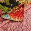 Benjara Dahl 3 Piece King Quilt Set, 2 Pillow Shams, Polyester Fill, Multicolor view 3