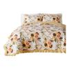 Benjara Kelsa 2 Piece Twin Quilt Set with Pillow Sham, Cotton, Ruffled Border, Gold view 4