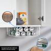 AmonHouseware 2 Pack Hanging Under Shelf Storage Basket,Adjustable Under Cabinet Add-on Storage Racks Slide-in Baskets Organizer for Laundry Room Kitchen Pantry Desk Bookshelf, White view 3