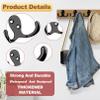 Telodyme 20 Pcs Coat Hooks,Heavy Duty Double Prong Hooks with 40 Screws,Wall Hooks Robe Hooks for Bathroom Kitchen Entryway,No Rust Wall Mounted Utility Hooks for Towel Key Bag Scarf Cup(Black) view 3