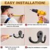 Telodyme 20 Pcs Coat Hooks,Heavy Duty Double Prong Hooks with 40 Screws,Wall Hooks Robe Hooks for Bathroom Kitchen Entryway,No Rust Wall Mounted Utility Hooks for Towel Key Bag Scarf Cup(Black) view 4