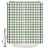 Sage Green Buffalo Plaid Shower Curtain Set - 72" x 78" Washable Bathtub Curtain with 12 Hooks, Farmhouse Green White Checkered Waterproof Fabric Stall Shower Curtains for Bathroom/Bathtub Dcor view 2