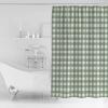 Sage Green Buffalo Plaid Shower Curtain Set - 72" x 78" Washable Bathtub Curtain with 12 Hooks, Farmhouse Green White Checkered Waterproof Fabric Stall Shower Curtains for Bathroom/Bathtub Dcor view 3