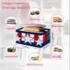 4th of July Storage Bins 2 Pack, Large Waterproof Storage Baskets for Shelves Closet, Blue Independence Day Red Striped White Star Storage Basket Foldable Storage Box Cube Storage Organizer view 2