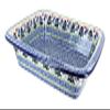 Blue Rose Polish Pottery - Blue Winter Bells Medium Rectangular Baker - 12.25" x 10" - Unique, Dishwasher Safe, & Durable Bakeware view 2