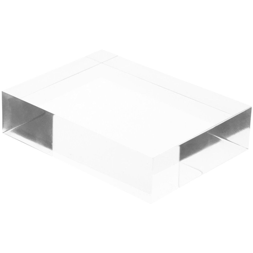 Plymor Clear Polished Acrylic Rectangular Display Block, 1" H x 3" W x 4" D (6 Pack)