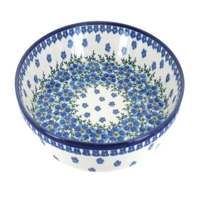 Blue Rose Polish Pottery - Blue Kalina Pie Plate - 9.75" Diameter - Ceramic Baking Dish, For Pies, Quiches & Desserts