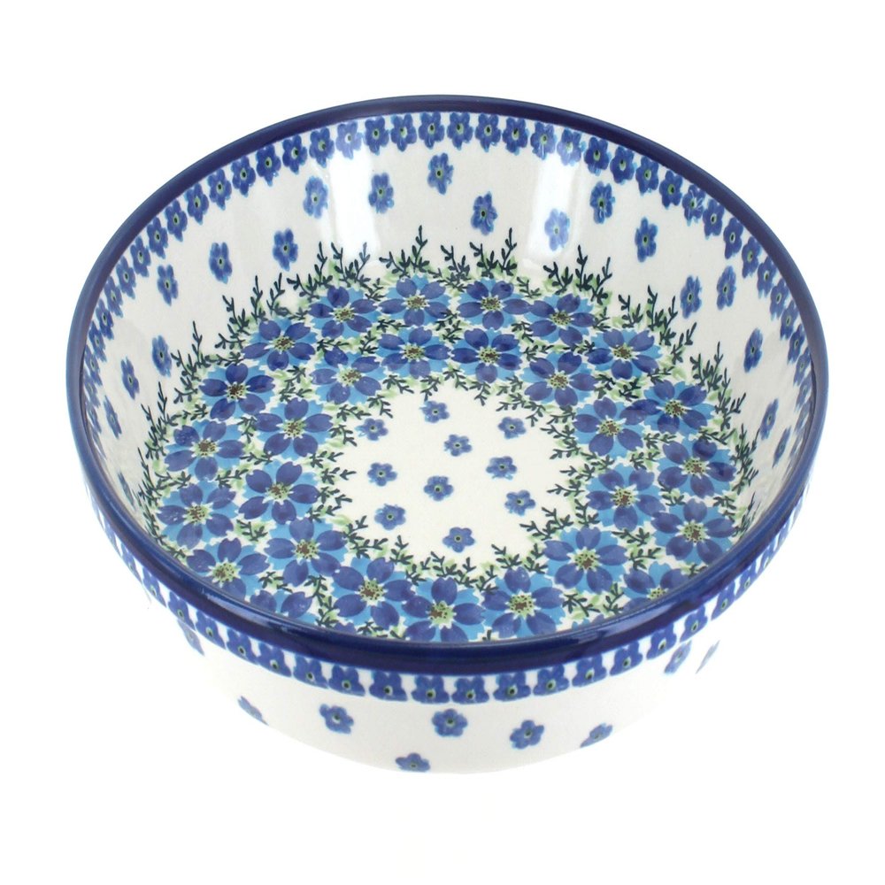 Blue Rose Polish Pottery - Blue Kalina Pie Plate - 9.75" Diameter - Ceramic Baking Dish, For Pies, Quiches & Desserts