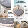 ZIBENE Chair Cushions for Dining Chairs 4 Pack, Kitchen Chair Pads Non Slip, Seat Cushion for Dining Room with Ties, U Shape Kitchen Seat Pads Plaid Pattern, 18x18 Dining Chair Cushions Set Grey view 2