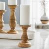 Ashland Wood Carved Pillar Candle Holder view 2