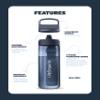 LifeStraw Go Series Water Bottle, Black/Clear, 1 L, 2PK view 3
