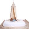 Tbest Canopy Bed Curtain,Round Dome Hanging Bed Canopy Net Curtain for Baby Kid Reading Playing (Khaki) view 1