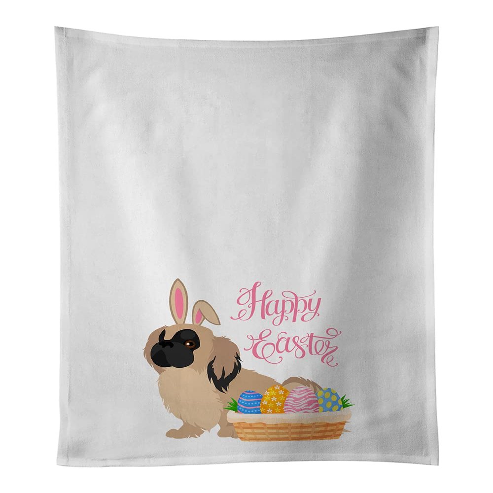 Caroline's Treasures WDK5065WTKT Cream Pekingese Easter White Kitchen Towel Set of 2 Dish Towels Decorative Bathroom Hand Towel for Hand, Face, Hair, Yoga, Tea, Dishcloth, 19 X 25, White
