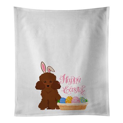 Caroline's Treasures WDK5078WTKT Toy Red Poodle Easter White Kitchen Towel Set of 2 Dish Towels Decorative Bathroom Hand Towel for Hand, Face, Hair, Yoga, Tea, Dishcloth, 19 X 25, White