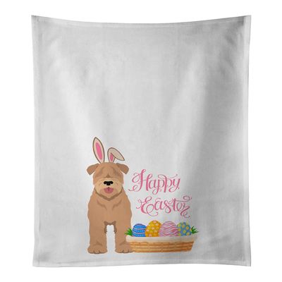 Caroline's Treasures WDK5113WTKT Red Wheaten Terrier Easter White Kitchen Towel Set of 2 Dish Towels Decorative Bathroom Hand Towel for Hand, Face, Hair, Yoga, Tea, Dishcloth, 19 X 25, White