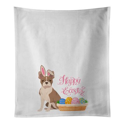 Caroline's Treasures WDK4946WTKT Fawn Boston Terrier Easter White Kitchen Towel Set of 2 Dish Towels Decorative Bathroom Hand Towel for Hand, Face, Hair, Yoga, Tea, Dishcloth, 19 X 25, White