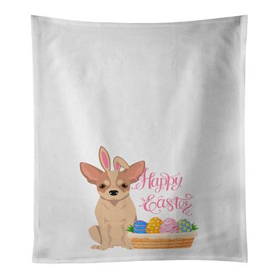 Caroline's Treasures WDK4993WTKT Fawn and White Chihuahua Easter White Kitchen Towel Set of 2 Dish Towels Decorative Bathroom Hand Towel for Hand, Face, Hair, Yoga, Tea, Dishcloth, 19 X 25, White