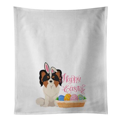 Caroline's Treasures WDK5063WTKT Tricolor Papillon Easter White Kitchen Towel Set of 2 Dish Towels Decorative Bathroom Hand Towel for Hand, Face, Hair, Yoga, Tea, Dishcloth, 19 X 25, White