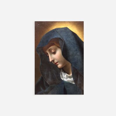 Textured Paper - Carlo Dolci - The Virgin Mary (1667) - Art Print, Poster, Painting, Photo, Wall Decor - Baroque, Italian, Religious, Madonna, Christianity - Size: 6 x 4 Inches