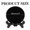Black Obsidian Scrying Mirror 1.96 in (50 mm) Natural Obsidiana Negra Crystal Disc Plate with Stand, Feng Shui Alchemy Meditation Tools for Spiritual Practices Healing Yoga Divination Home Desk Decor view 2