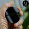 Black Obsidian Scrying Mirror 1.96 in (50 mm) Natural Obsidiana Negra Crystal Disc Plate with Stand, Feng Shui Alchemy Meditation Tools for Spiritual Practices Healing Yoga Divination Home Desk Decor view 4
