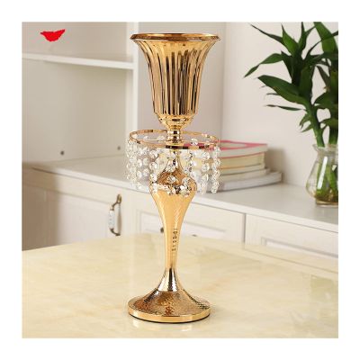 Vases for Flowers 50cm Elegant Metal Vase Gold Color Wedding Crystal Candelabras Metal Candlesticks Flower Bowl for Wedding Unique Flower Vase (Color : A1)