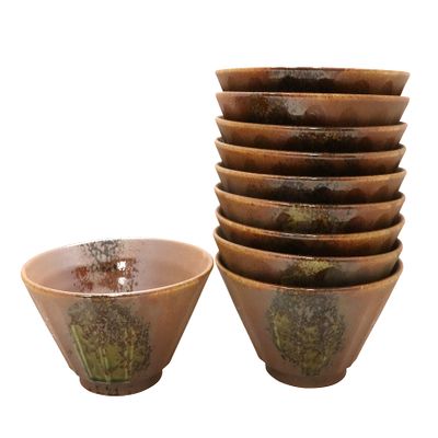 [Amazon.co.jp Exclusive] Commercial Set - One Piece of Ramen! Specialty Artisan's Vessel, Shinogi-Shaped Ramen Bowl, Oribe Buki, 6.8 Ramen, 10 Pieces