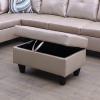 A Ainehome Ottoman, Modern Leather Ottoman for Living Room, Apartment and Small SpaceSize: 28.5''x19''x17.5''H, B-Latte view 1