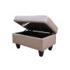 A Ainehome Ottoman, Modern Leather Ottoman for Living Room, Apartment and Small SpaceSize: 28.5''x19''x17.5''H, B-Latte view 2