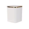 Trash Can Desktop Trash Can Square with Lid Large Capacity Trash Can for Study Desk Desk Bedside Table Coffee Table Trash Can Wastebasket (Color : Gold) view 1
