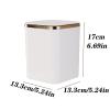 Trash Can Desktop Trash Can Square with Lid Large Capacity Trash Can for Study Desk Desk Bedside Table Coffee Table Trash Can Wastebasket (Color : Gold) view 2