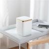 Trash Can Desktop Trash Can Square with Lid Large Capacity Trash Can for Study Desk Desk Bedside Table Coffee Table Trash Can Wastebasket (Color : Gold) view 3