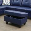 A Ainehome Ottoman, Modern Leather Ottoman for Living Room, Apartment and Small Space(Size: 28.5''x19''x17.5''H, B-Blue) view 1