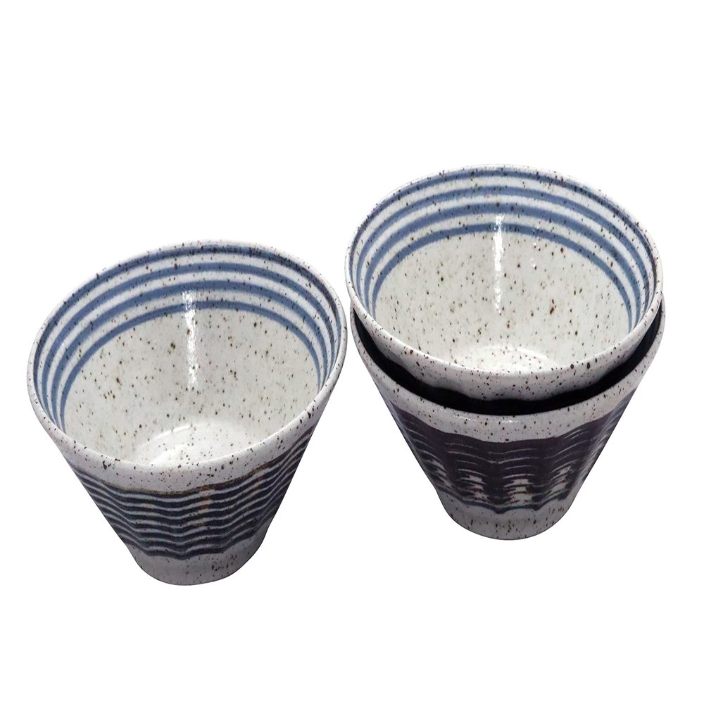 [Amazon.co.jp Exclusive] Commercial Set - One Piece of Ramen! Specialty Artisan's Vessel, Shinogi-Shaped Ramen Bowl, Lines, 6.3 Ramen, 3 Pieces