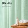 Dynamene Long Waffle Shower Curtain 256 GSM Heavy Fabric 72x78 Mint Green view 3