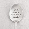 Aunt Mothers Day Gifts from Niece Nephew Good Morning Auntie Tea Coffee Spoons Gift for Aunt Auntie Gifts for Women Aunty Aunt Birthday Gift for Auntie Ice-cream Spoon view 2