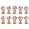 10pcs Gold Vase Centerpiece for Tables Wedding Flower Vase for Centerpieces Metal Mini Centerpieces Trumpet Pedestal Vase for Wedding Birthday Party Anniversary Event Decoration (6.3inch Tall) view 1