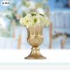 10pcs Gold Vase Centerpiece for Tables Wedding Flower Vase for Centerpieces Metal Mini Centerpieces Trumpet Pedestal Vase for Wedding Birthday Party Anniversary Event Decoration (6.3inch Tall) view 2