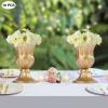 10pcs Gold Vase Centerpiece for Tables Wedding Flower Vase for Centerpieces Metal Mini Centerpieces Trumpet Pedestal Vase for Wedding Birthday Party Anniversary Event Decoration (6.3inch Tall) view 4