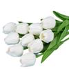 HOAZIACEHN Tulips Artificial Fake Flowers, 10PCS Multicolor Artificial Tulips Flowers, Artificial Tulip Flower Mini for Party Office Wedding Bouquets Centerpieces Table Gift (White) view 1